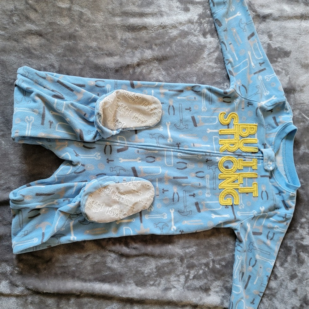 Simple Joys by Carters Footed Pajamas Toddler 3T Blue Built Strong Tool Sleeper